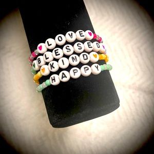 Inspirational phrase handmade bracelets set of 4 made by Tween